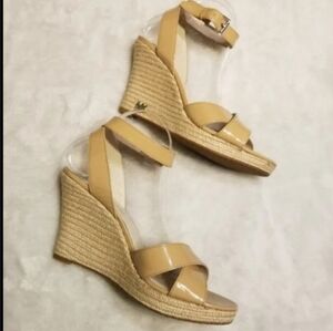 Michael Kors Beige Leather Upper Wedges